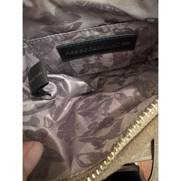 Rebecca Minkoff Taupe Suede Finn Crossbody Handbag Bag Purse - Picture 7 of 12